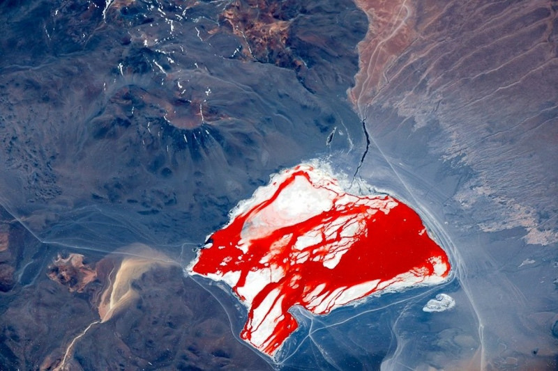 Озеро Лагуна-Колорадо фото из космоса