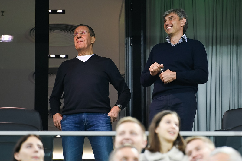 Сергей Галицкий и Сергей Лавров на стадионе Краснодар