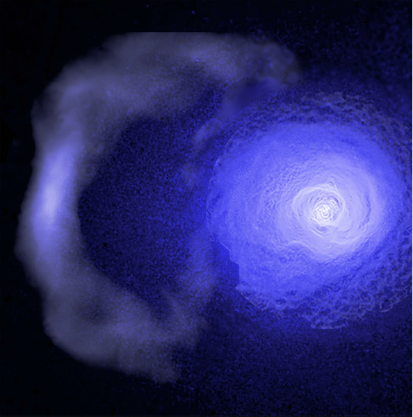Данные Чандра и прочих рентгеновских обсерваторий показывают, как через скопление галактик Персея проникает гигантский «холодный фронт».