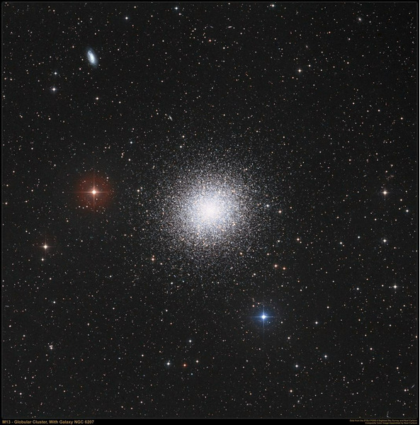 Шаровое скопление M13 (NGC 6205) в созвездии Геркулеса