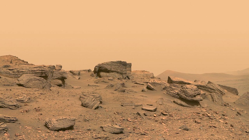Каменные глыбы на Марсе