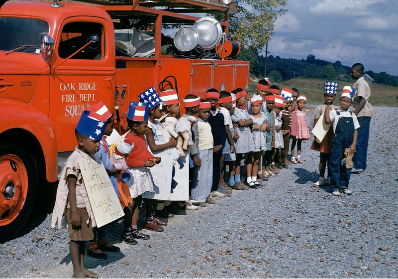 Темнокожие дети на уроке по пожарной безопасности. Теннесси, 1944 год.