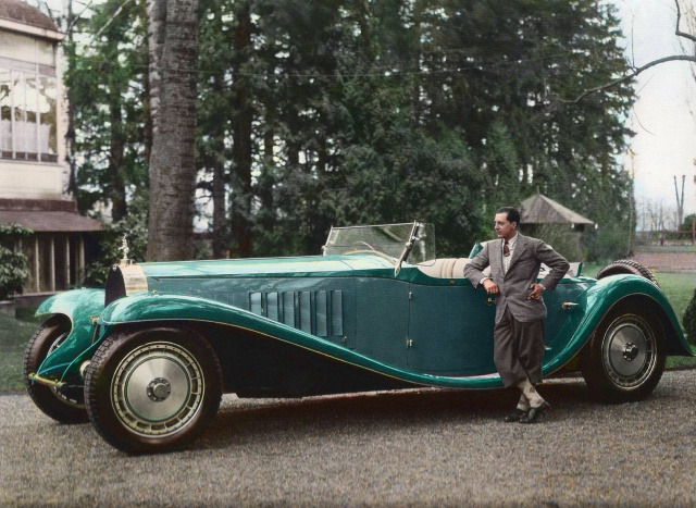 Жан Бугатти с Bugatti Royale Esders Roadster. Мольсем. Третья Французская республика. 1927 год