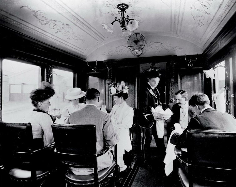 1908. Вагон-ресторан поезда компании London & North Western Railway