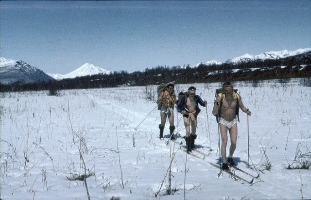 Горнолыжные походы в апреле, СССР, Камчатка, 1987 год