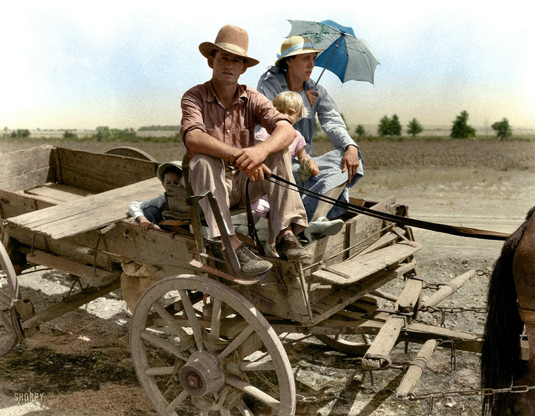 Фермер во время пыльной бури, Оклахома, 1939 год.
