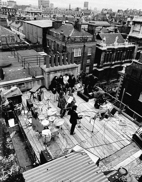 Концерт The Beatles на крыше звукозаписывающей студии, Лондон, 1969 год