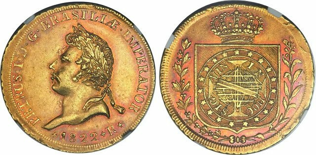 Монета в честь коронации Педру Первого, 19 век