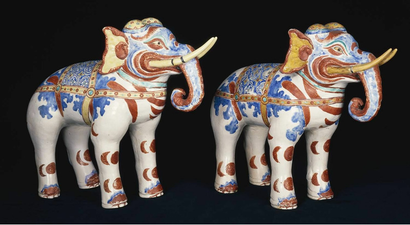 Фигурки слонов в стиле какиэмон