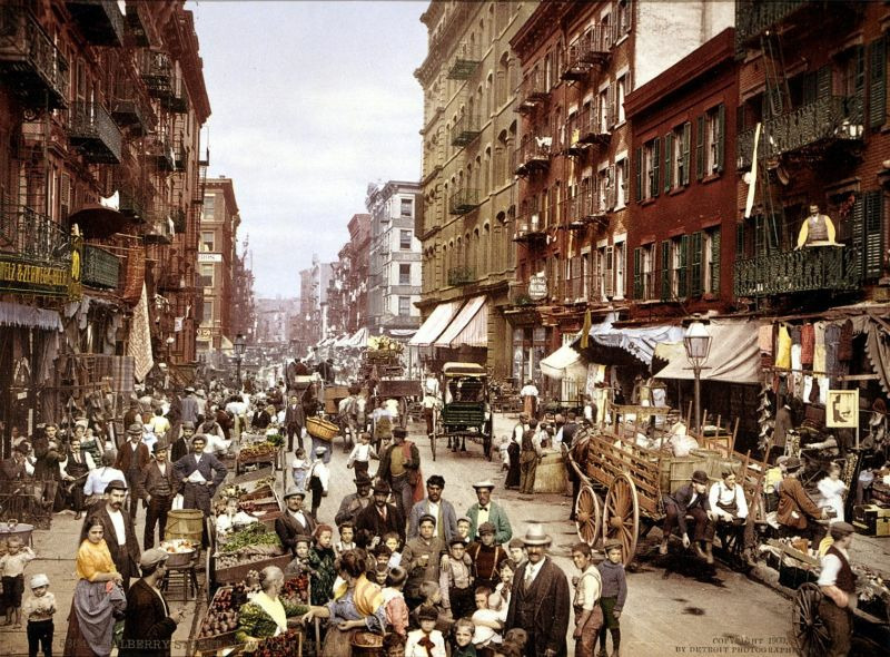 Старый Нью-Йорк на цветных фото