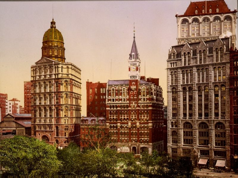 Старый Нью-Йорк на цветных фото