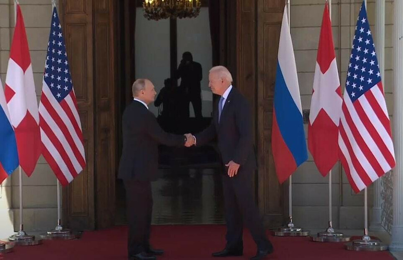 Владимир Путин и Джо Байден в Женеве