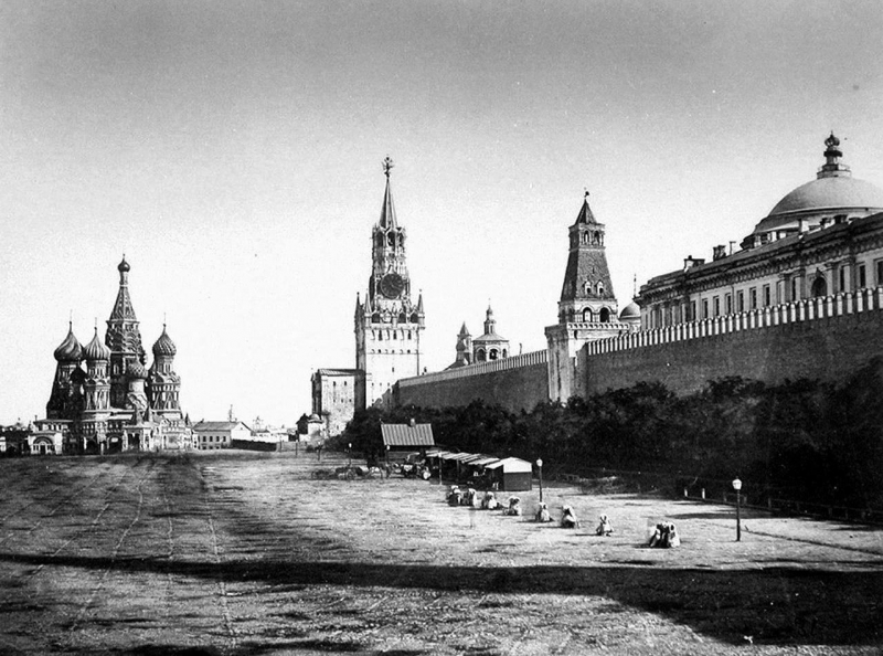 Красная площадь. Москва Российская империя 1856 год.