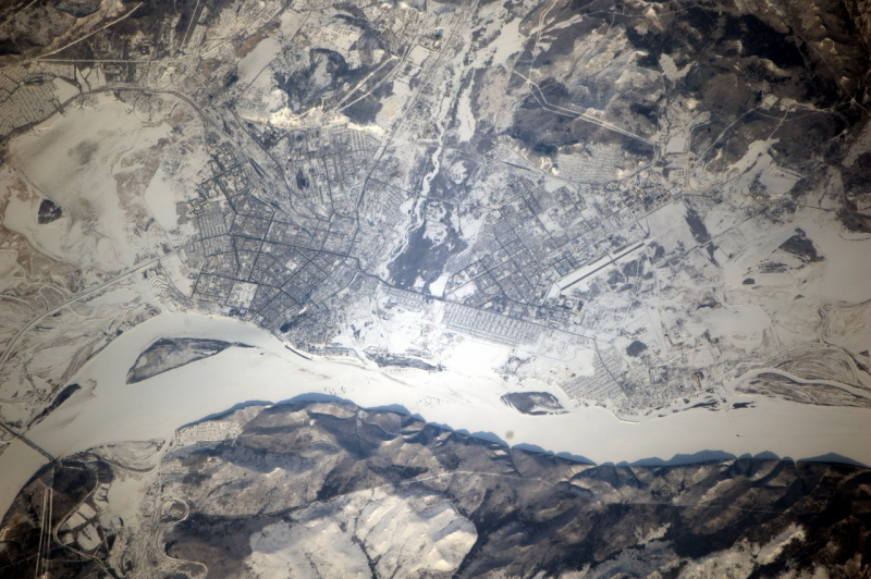 Комсомольск-на-Амуре с борта МКС