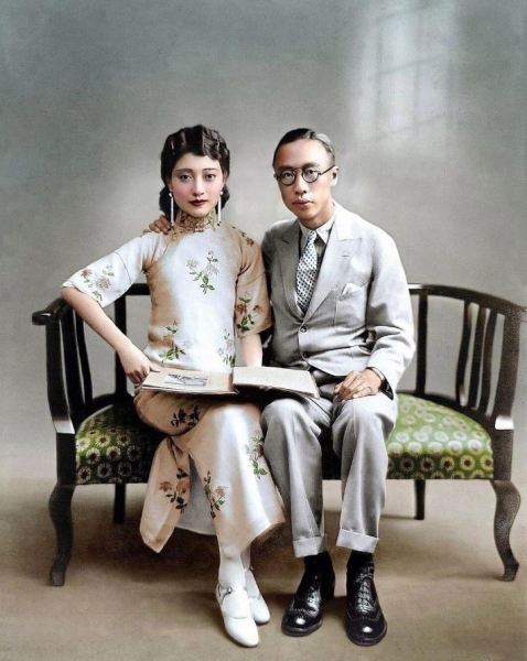 император Китая Пу И с женой Ваньжун